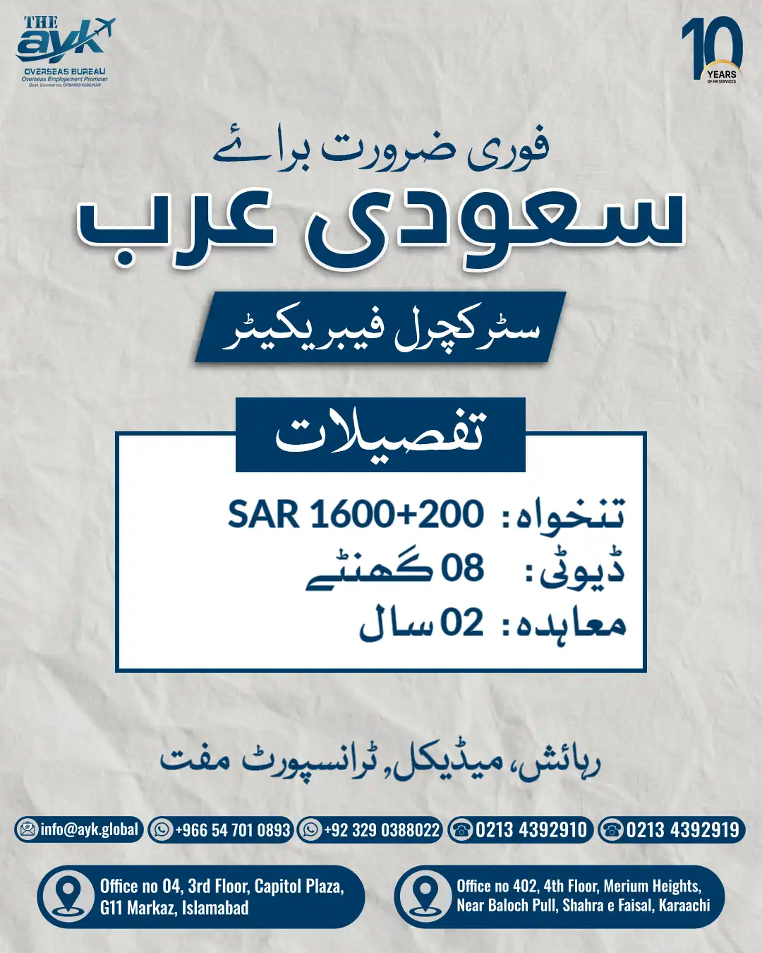 Structural Fabricator Job in Saudi Arabia